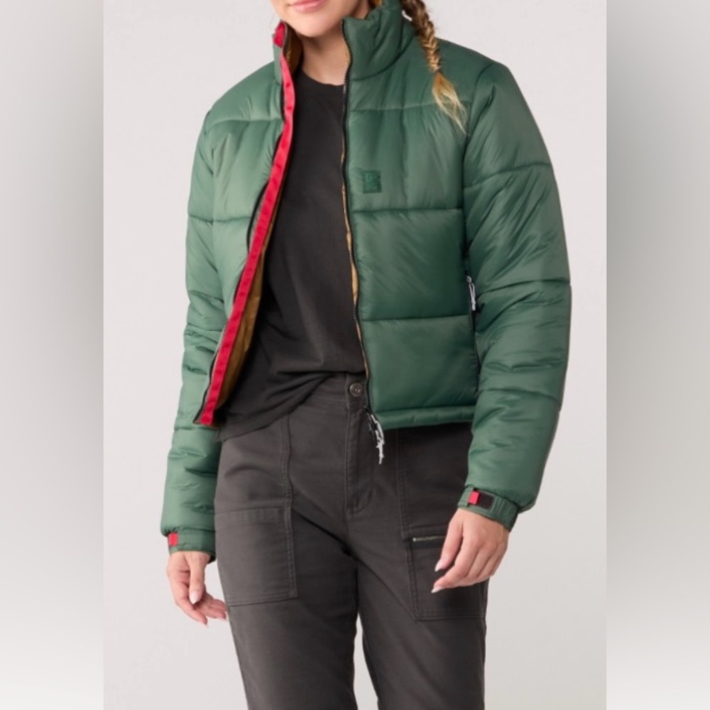 TOPO DESIGNS NWT Women’s Insulated Mountain Puffer Jacket-Forest Green Size XL